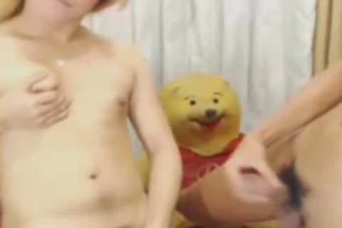 Two lustful tranny sucking And butthole hammering