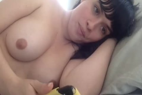 black Hair massive zeppelins sheboy Tugs Her knob Until she Cums Off
