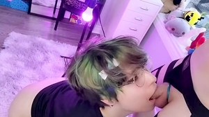 lascivious Femboy Sucks A Flacid Piece Of schlong