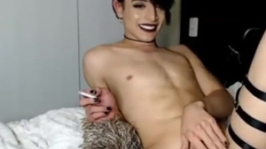 teen Emo Femboy Jerks Off On cam