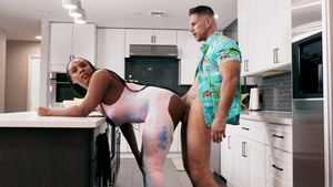 Trans Angels: Big Fake Titties Jiggle in Cowgirl Ride