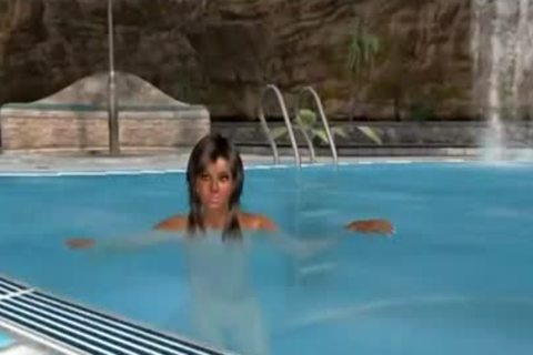 3D Cartoon tranny plows Two ebony babes