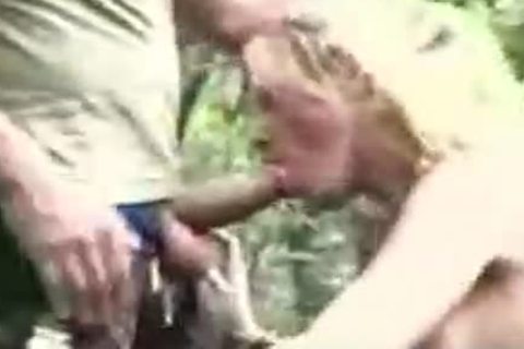 Soldiers hammer A shemale Outdoor